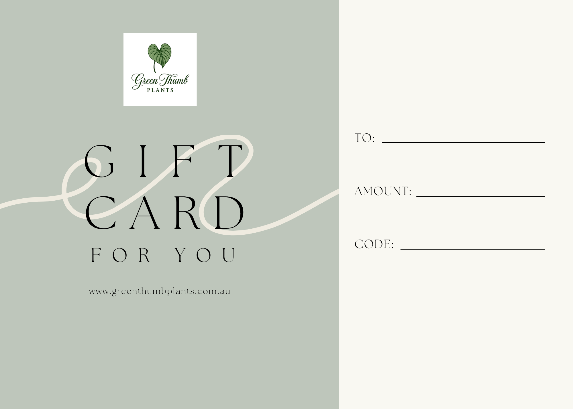 Green Thumb Plants Gift Card voucher
