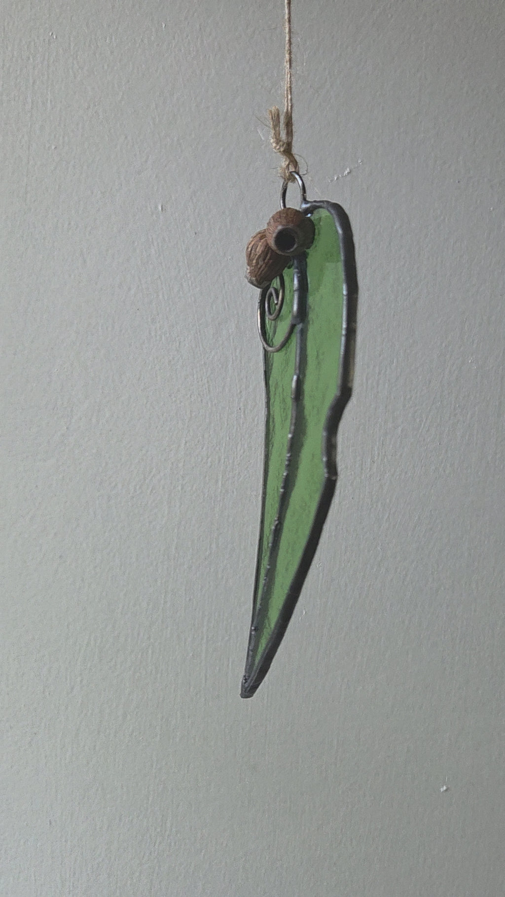 Gum Leaf gum nut Handcrafted leadlight sun catcher glass gum leaf 🍃