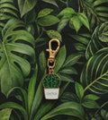 Cactus key ring key chain with gold clasp