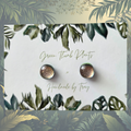 Dichroic glass earring studs - Deep Galaxy Golden Shimmer