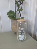 Eco glass tumbler drinking cup with bamboo lid and glass straw 600ml - Talk Planty to Me